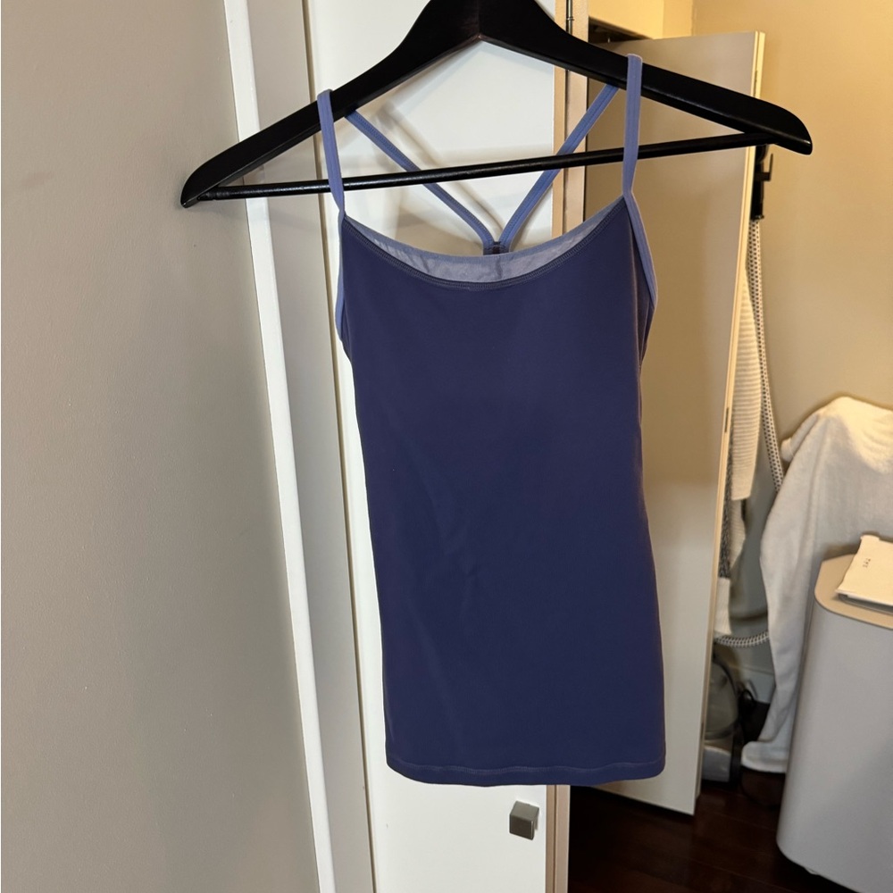 lululemon Light Blue Floy Y Colourblock Strappy Tank Top